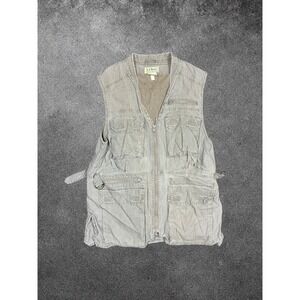 LL Bean Tropic Weights Utility Vest Mens Khaki Tan Multi Pocket Fishing Travel